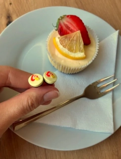 Minicheesecake (peckové náušnice)