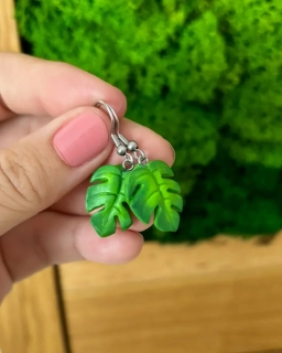Monstera (visací náušnice)