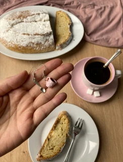 Kafíčko a lžička (visací náušnice)
