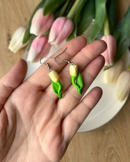 Tulipánky žluté (visací náušnice)