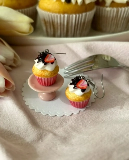 Náušnice DEWEWE dva cupcaky (visací náušnice)
