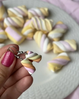 Sladké marshmallow (visací náušnice)