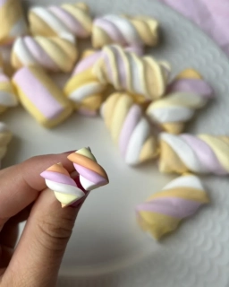Sladké marshmallow (peckové náušnice)