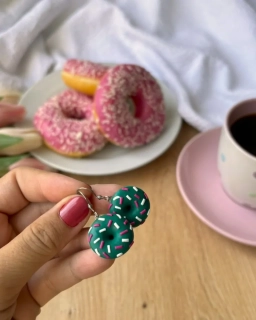 Donuty petrolejové (visací náušnice)