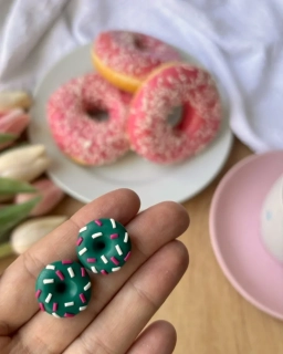 Donuty petrolejové (peckové náušnice)