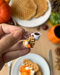 Dýňová waffle s kávou (visací náušnice)