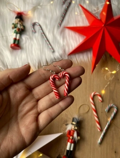Vánoční lízátka (candy canes) II (visací náušnice) 