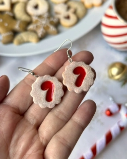 Linecké cukroví s candy cane (visací nášnice)