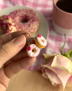Donuty se srdíčkem (visací náušnice)