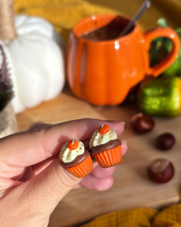 Dýňové cupcaky (peckové náušnice)