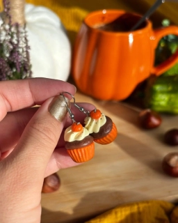 Dýňové cupcaky (visací náušnice)